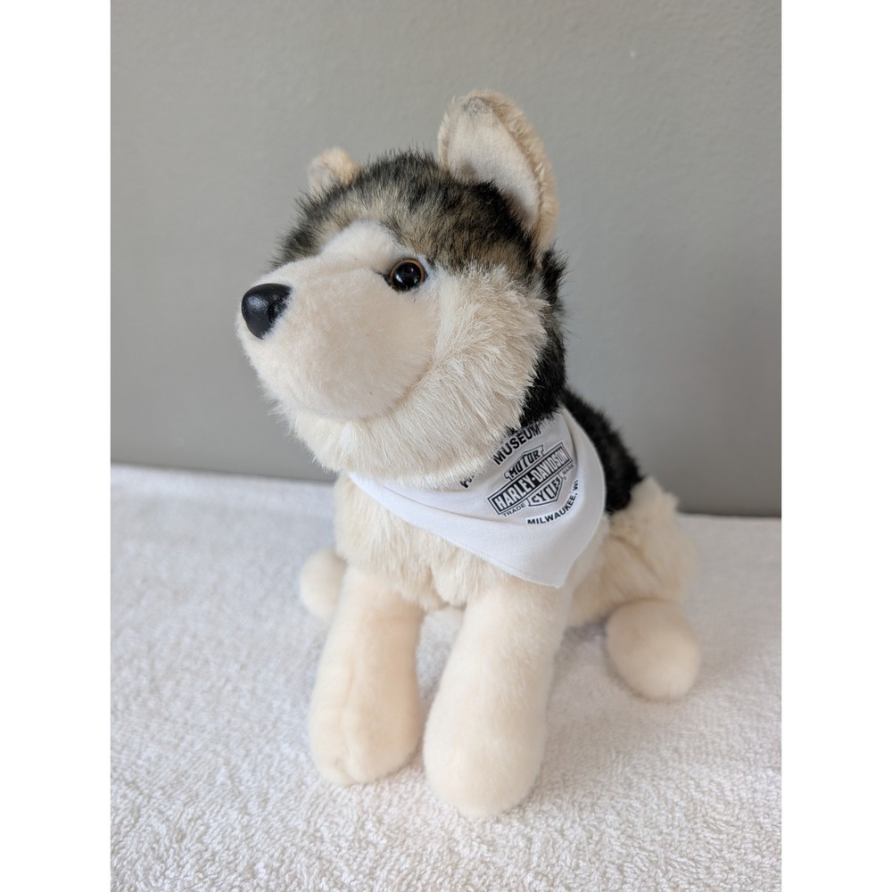 DOUGLAS Siberian Husky Wolf Plush Dog 11" Harley-Davidson Bandana 1737